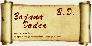 Bojana Doder vizit kartica